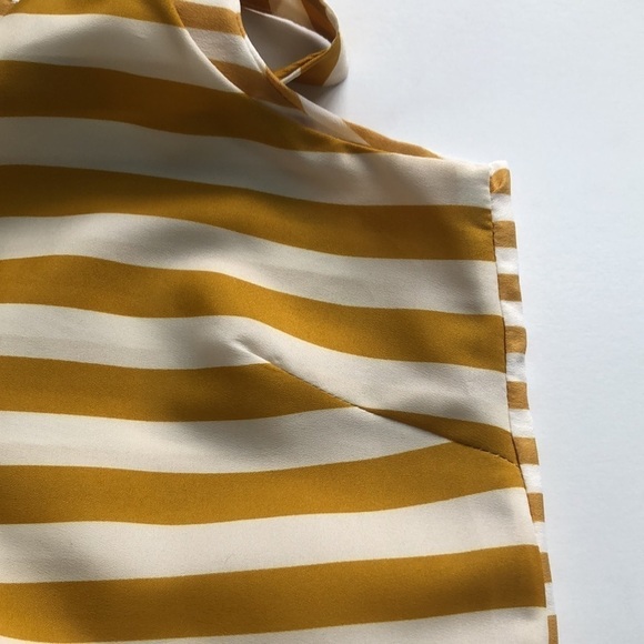 Esley Gold White Striped Summer Sundress Size Small - Picture 10 of 11